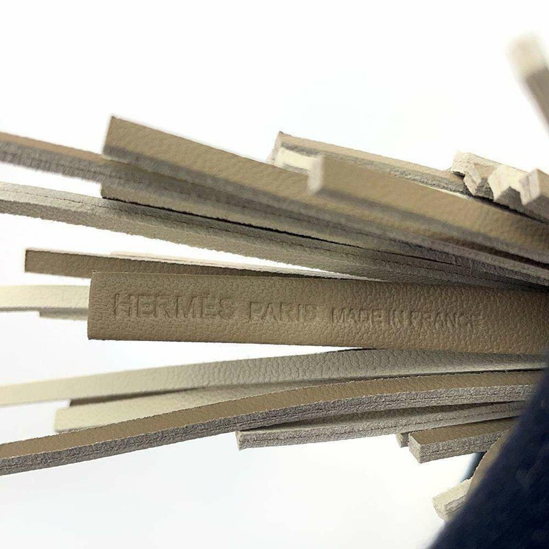 エルメス バッグチャーム シュエット ナタ/ベージュマルファ/ブラック/クレ/ブラン ラムスキン W刻印 フクロウ