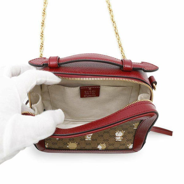 グッチ ミニショルダーバッグ GGスプリーム ドラえもん×グッチ コラボ 655596 GUCCI バッグ ハンドバッグ 2way 牛