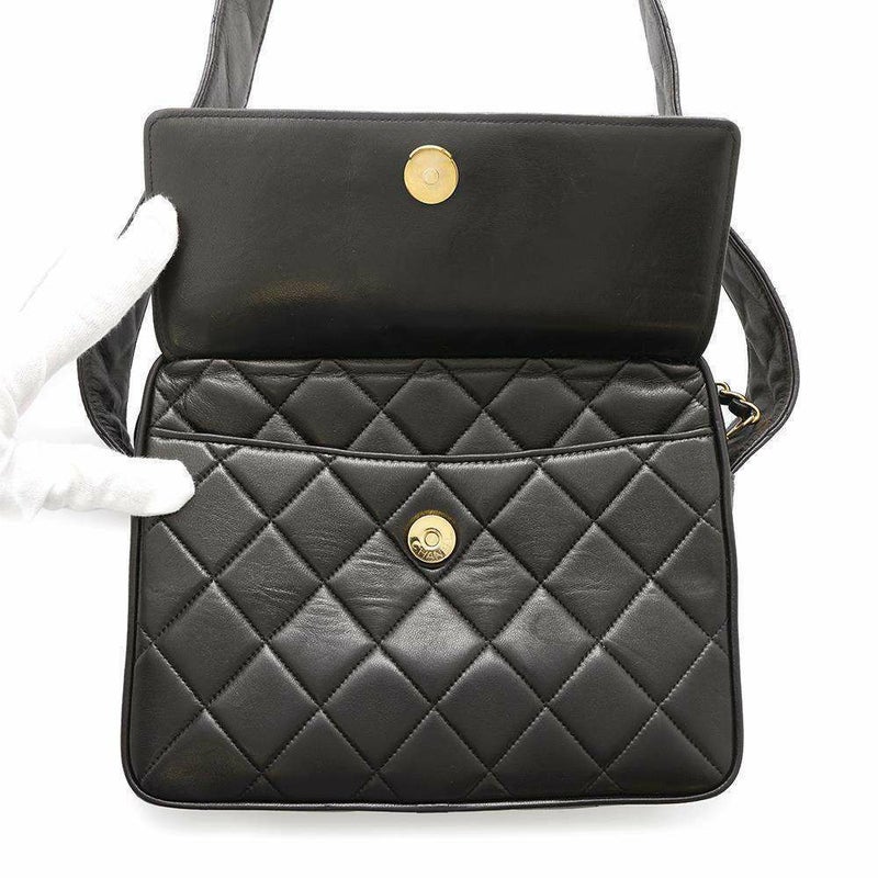 シャネル ショルダーバッグ マトラッセ ココマーク フリンジ タッセル ラムスキン CHANEL バッグ 黒