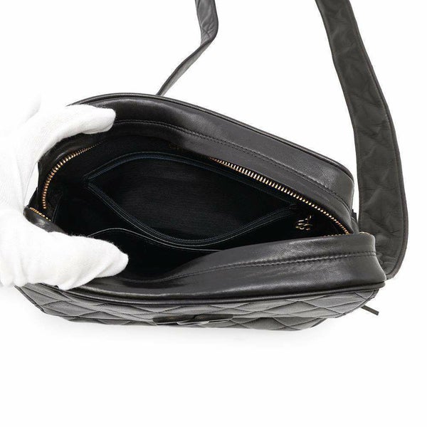 シャネル ショルダーバッグ マトラッセ ココマーク フリンジ タッセル ラムスキン CHANEL バッグ 黒