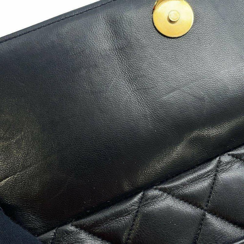 シャネル ショルダーバッグ マトラッセ ココマーク フリンジ タッセル ラムスキン CHANEL バッグ 黒