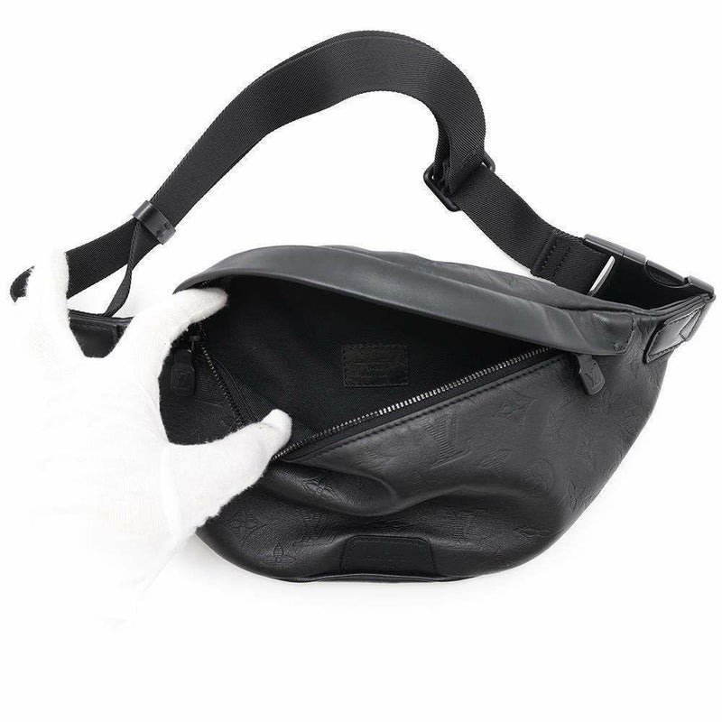 ルイヴィトン ボディバッグ モノグラム・シャドウ ディスカバリー・バムバッグPM M46036 ウエストバッグ 黒 ブラック