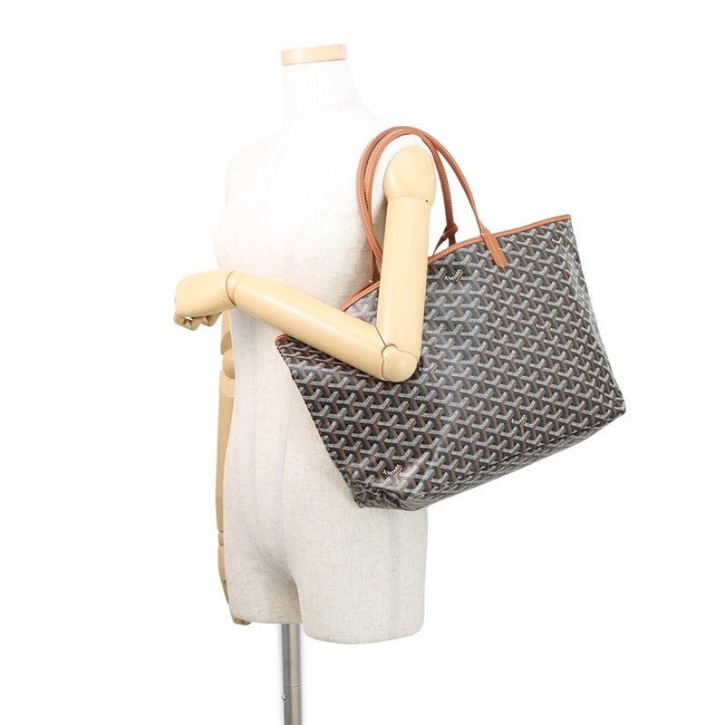 ゴヤール トートバッグ サンルイPM PVC/レザー STLOUIPMLTY01CL03P GOYARD ポーチ付き 黒