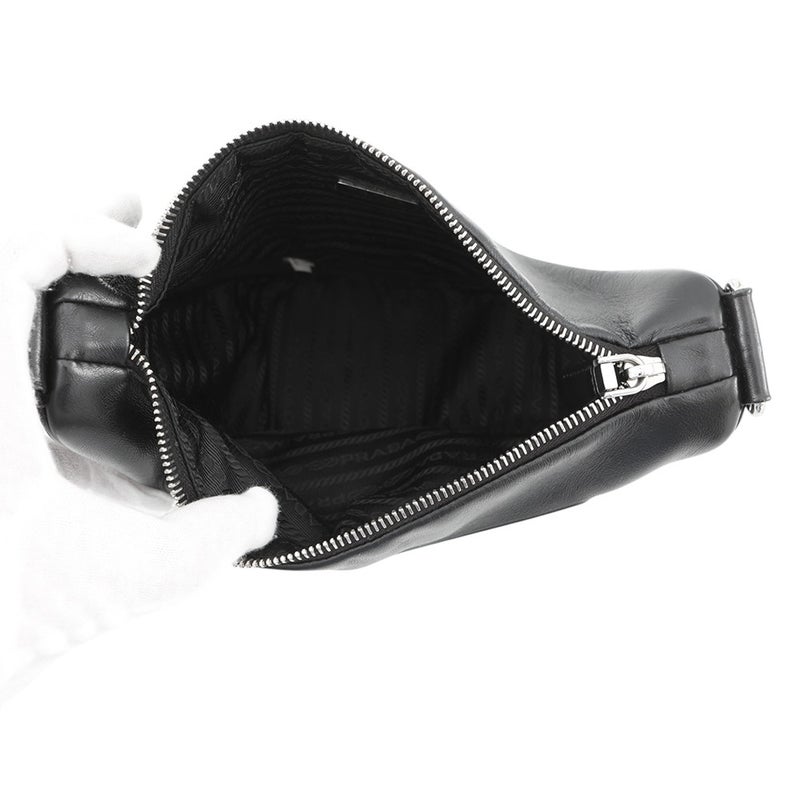 プラダ ショルダーバッグ トライアングル ロゴ レザー 1BH190 PRADA バッグ 黒