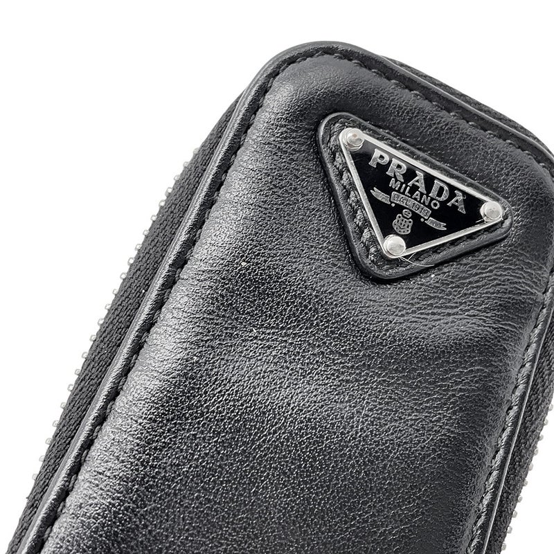 プラダ ショルダーバッグ トライアングル ロゴ レザー 1BH190 PRADA バッグ 黒