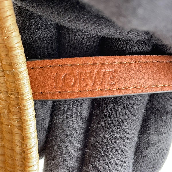 ロエベ トートバッグ アナグラム スクエア バスケットバッグ ラフィア/レザー ACBK099X04 LOEWE バッグ かごバッグ