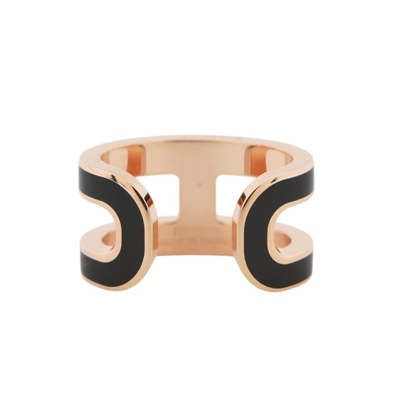 エルメス イヤーカフ ポップH ポップアッシュ ブラック/ピンクゴールド金具 HERMES アクセサリー 黒