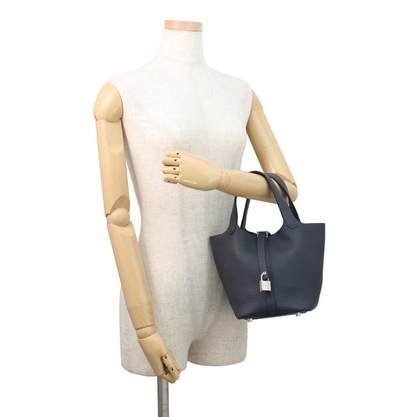 エルメス ハンドバッグ ピコタンロックPM ブルーニュイ/シルバー金具 トリヨンクレマンス K刻印