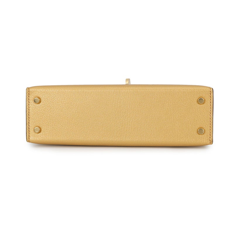 エルメス ハンドバッグ ミニケリー 外縫い ドレ/シャンパンゴールド金具 シェブルシャムキラ K刻印 HERMES Kelly 2wayバッグ