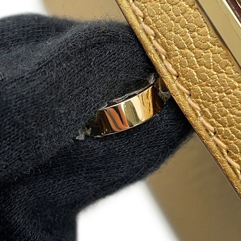 エルメス ハンドバッグ ミニケリー 外縫い ドレ/シャンパンゴールド金具 シェブルシャムキラ K刻印 HERMES Kelly 2wayバッグ