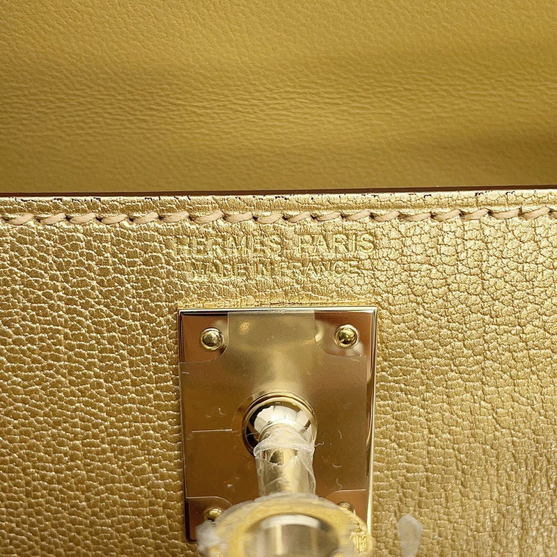 エルメス ハンドバッグ ミニケリー 外縫い ドレ/シャンパンゴールド金具 シェブルシャムキラ K刻印 HERMES Kelly 2wayバッグ