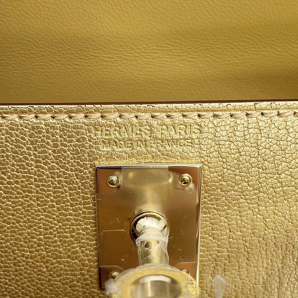 エルメス ハンドバッグ ミニケリー 外縫い ドレ/シャンパンゴールド金具 シェブルシャムキラ K刻印 HERMES Kelly 2wayバッグ