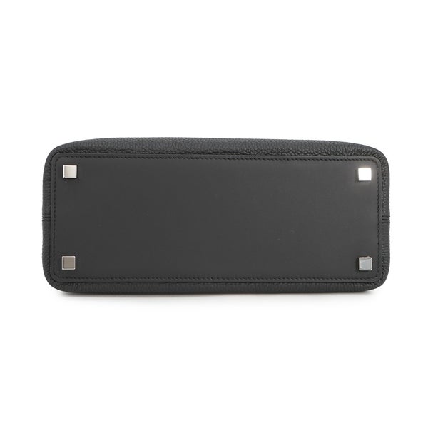 エルメス ハンドバッグ メドール ブラック/シルバー金具 トゴ/スイフト K刻印 ２wayショルダー