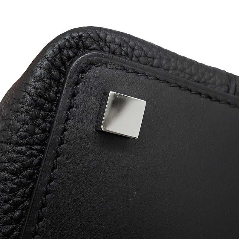 エルメス ハンドバッグ メドール ブラック/シルバー金具 トゴ/スイフト K刻印 ２wayショルダー