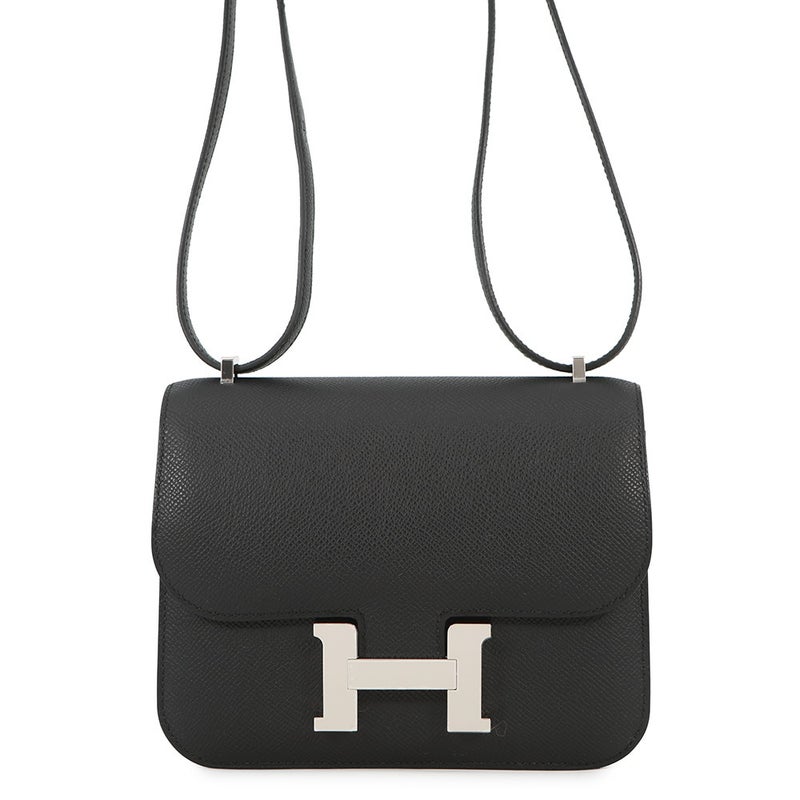 エルメス ショルダーバッグ ミニ コンスタンス3 ブラック/シルバー金具 エプソン G刻印 HERMES Constance