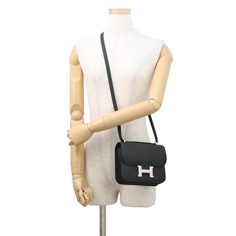 エルメス ショルダーバッグ ミニ コンスタンス3 ブラック/シルバー金具 エプソン G刻印 HERMES Constance