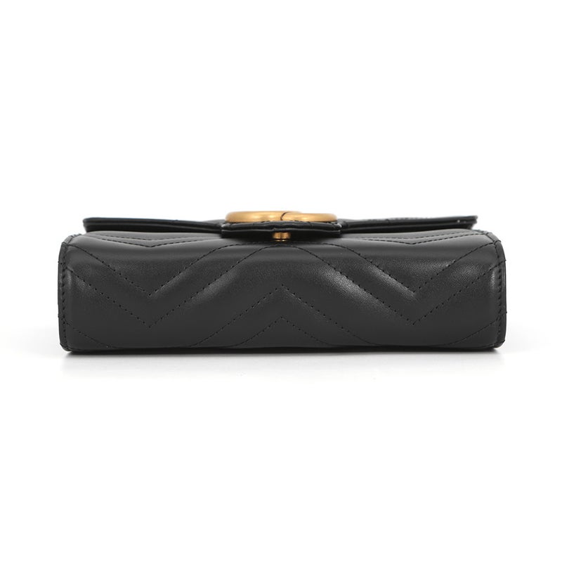 グッチ チェーンウォレット GGマーモント ダブルG GG キルティング 474575 GUCCI 財布 黒