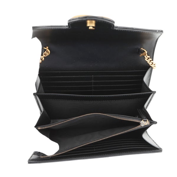 グッチ チェーンウォレット GGマーモント ダブルG GG キルティング 474575 GUCCI 財布 黒