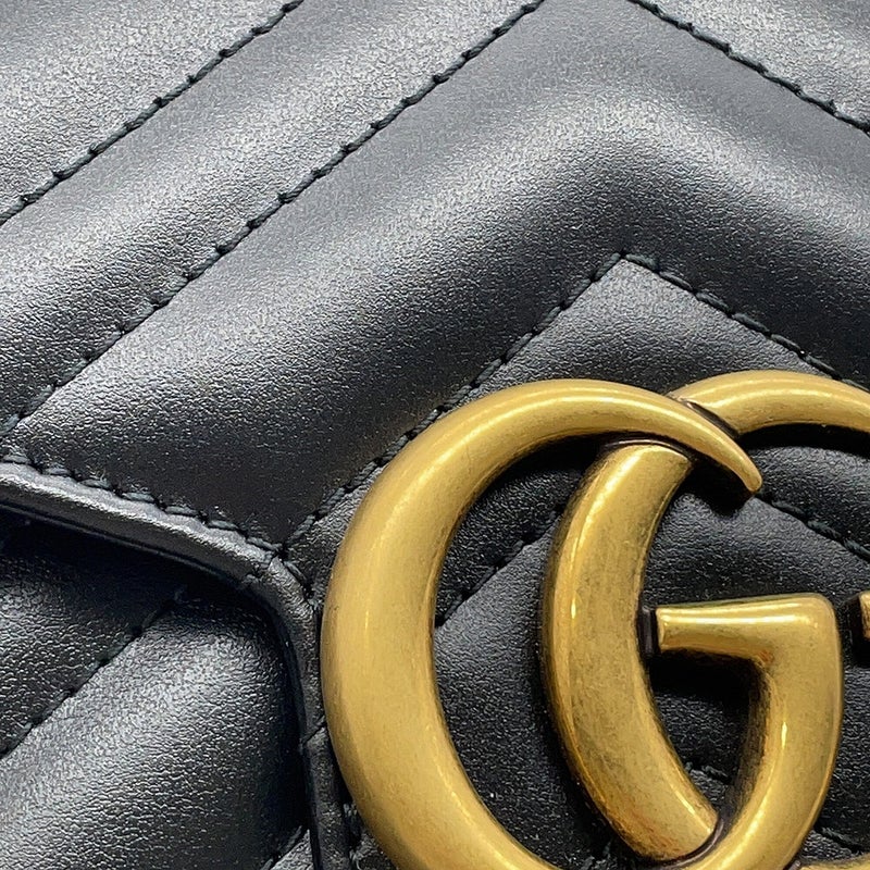 グッチ チェーンウォレット GGマーモント ダブルG GG キルティング 474575 GUCCI 財布 黒