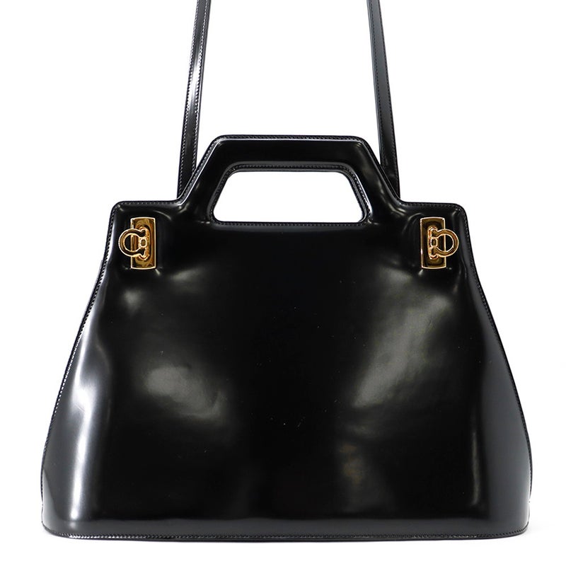 サルヴァトーレ・フェラガモ ハンドバッグ ワンダ ミディアム 213984 Ferragamo 2way 黒