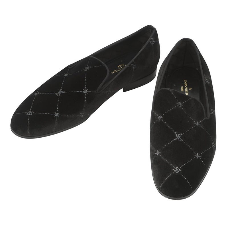ルイヴィトン オペラシューズ LV  ベロア メンズサイズ5 1/2 LOUIS VUITTON 靴 黒