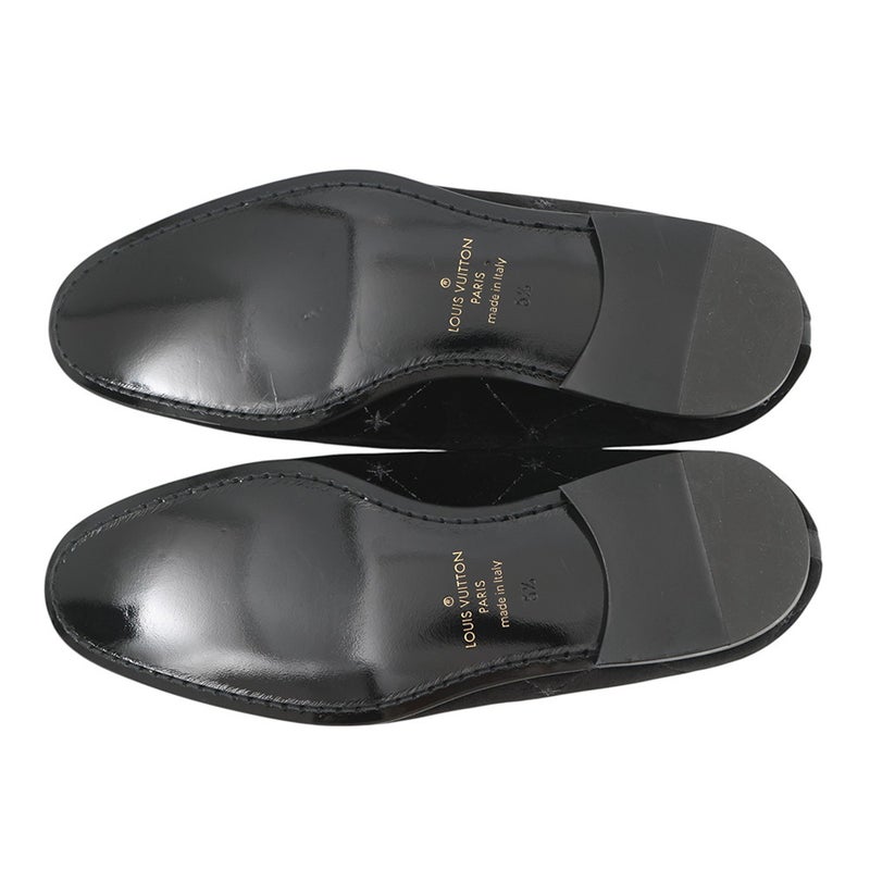 ルイヴィトン オペラシューズ LV  ベロア メンズサイズ5 1/2 LOUIS VUITTON 靴 黒