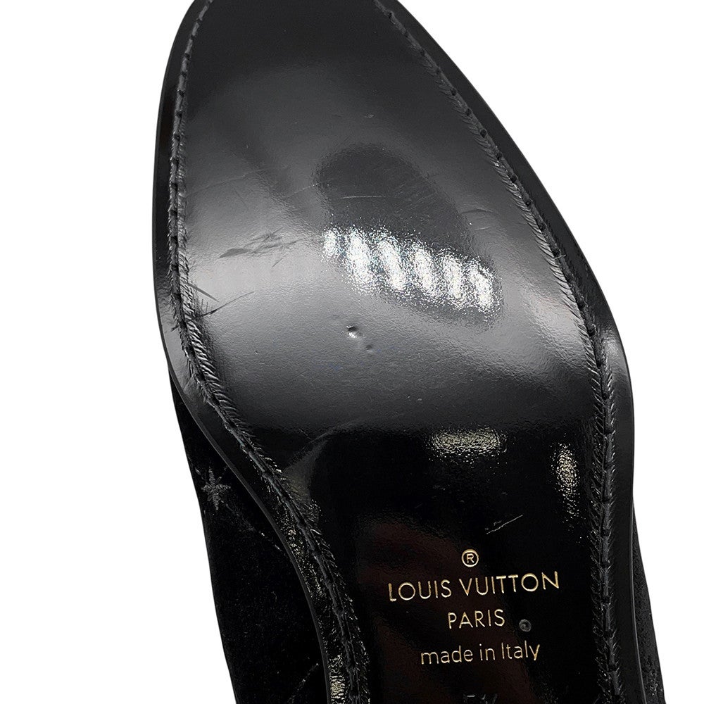 ルイヴィトン オペラシューズ LV  ベロア メンズサイズ5 1/2 LOUIS VUITTON 靴 黒 ルイヴィトン オペラシューズ LV ベロア メンズサイズ5 1/2 LOUIS