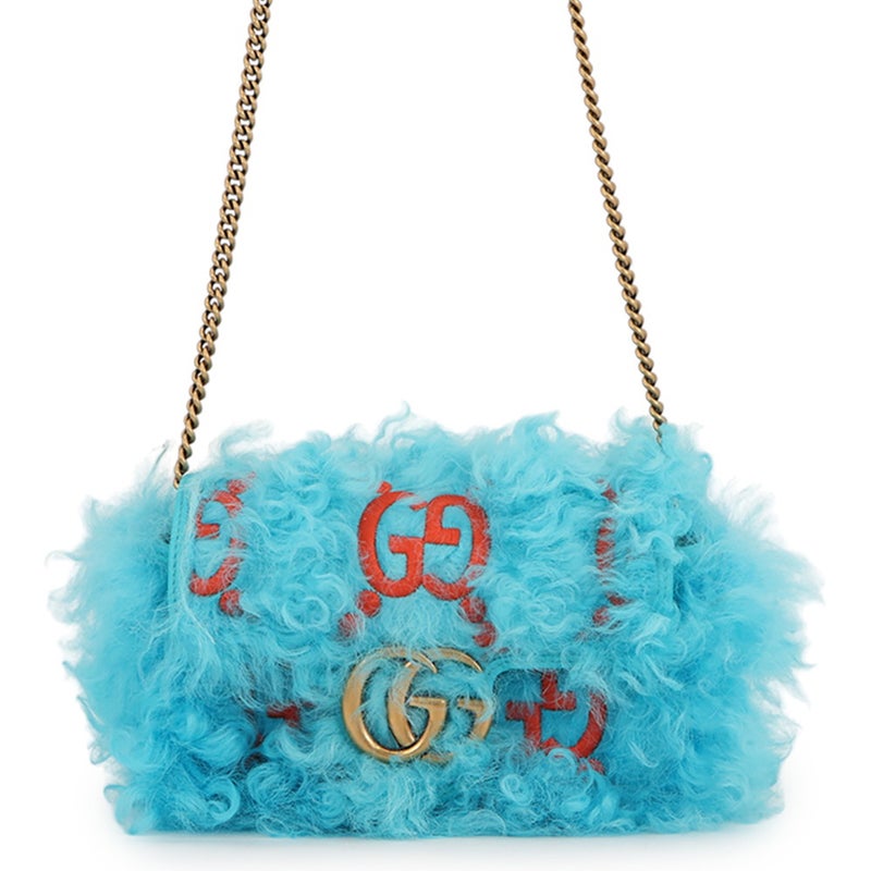 グッチ チェーンショルダーバッグ GGマーモント ダブルG GG ファー/刺繍 476433 GUCCI バッグ