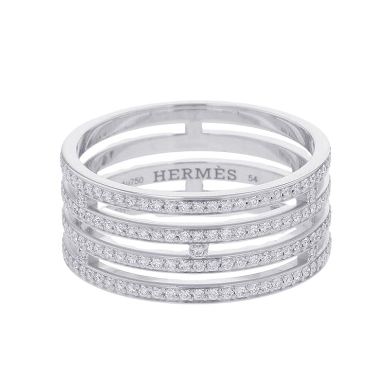 エルメス リング アリアンヌ GM ウェディングリング ダイヤモンド 225P 計0.58ct K18WGホワイトゴールド サイズ54 HERMES 指輪