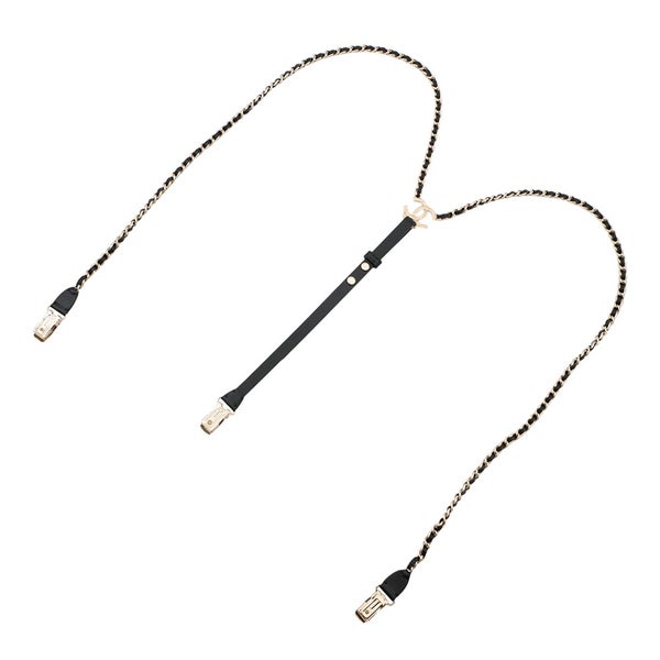 シャネル サスペンダー チェーン ココマーク レザー サイズM A21K CHANEL 黒