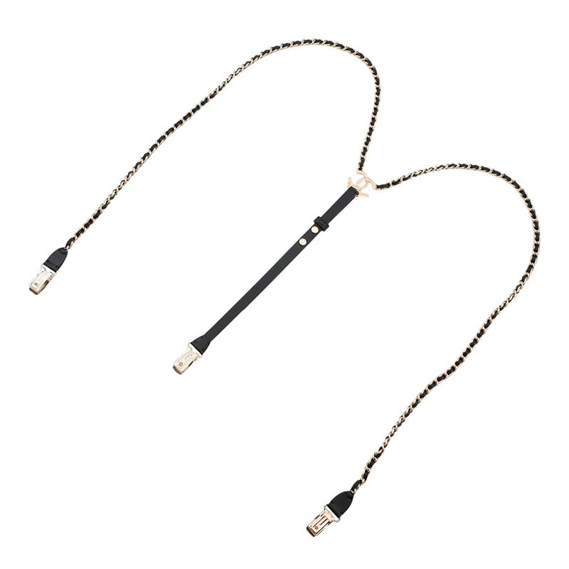 シャネル サスペンダー チェーン ココマーク レザー サイズM A21K CHANEL 黒