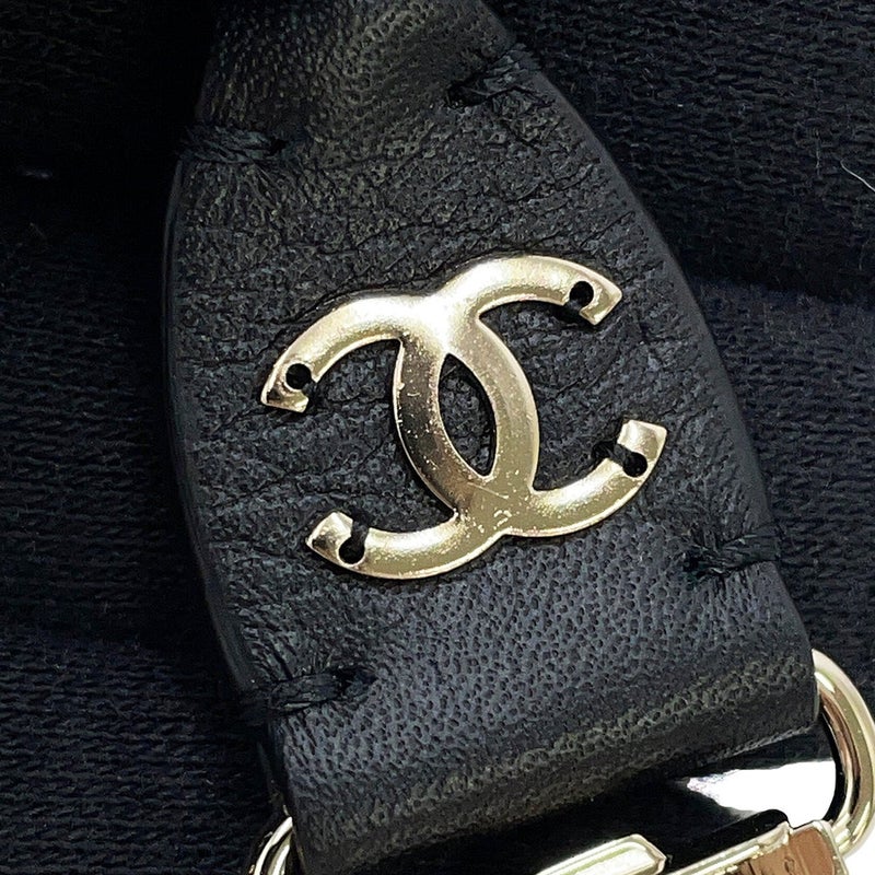 シャネル サスペンダー チェーン ココマーク レザー サイズM A21K CHANEL 黒