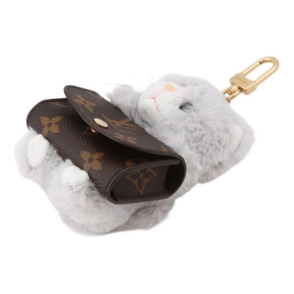ルイヴィトン バッグチャーム モノグラム フェイクファー LV キュート キトン M03512 LOUIS VUITTON イヤホンケース