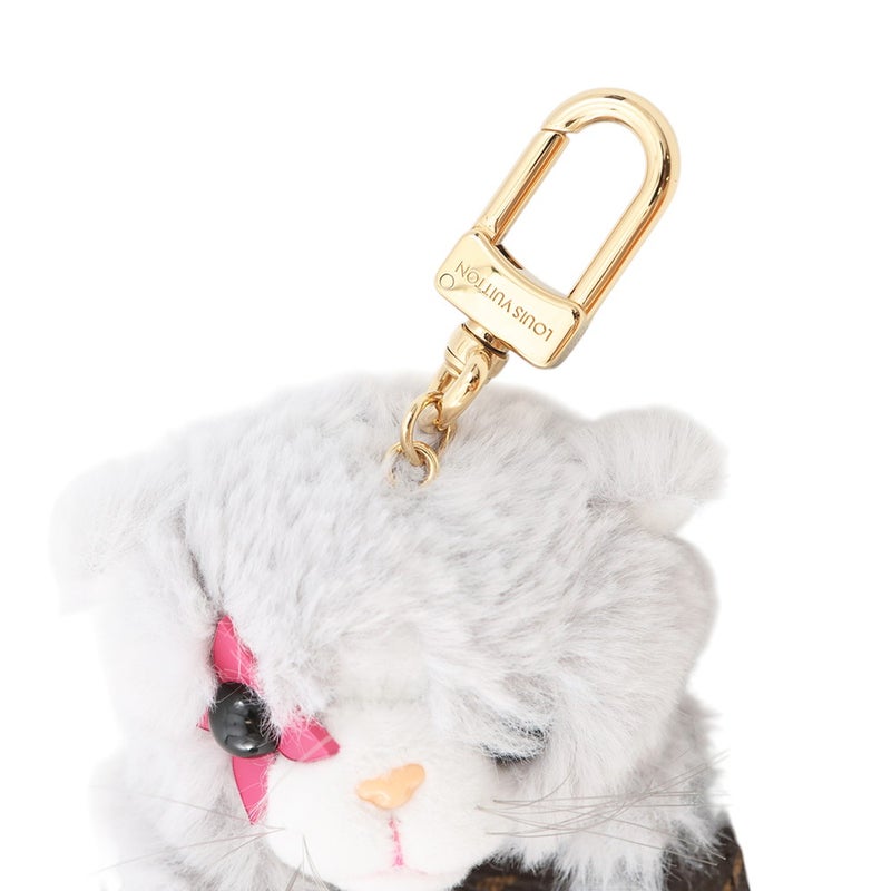 ルイヴィトン バッグチャーム モノグラム フェイクファー LV キュート キトン M03512 LOUIS VUITTON イヤホンケース