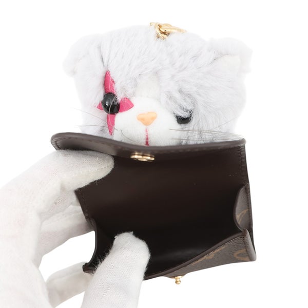 ルイヴィトン バッグチャーム モノグラム フェイクファー LV キュート キトン M03512 LOUIS VUITTON イヤホンケース