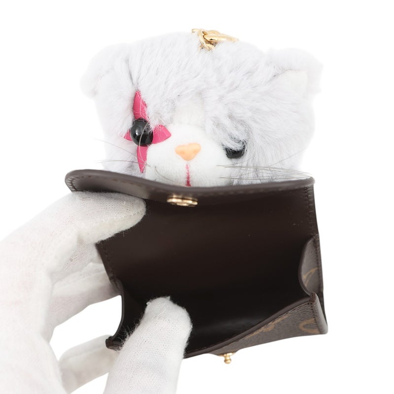 ルイヴィトン バッグチャーム モノグラム フェイクファー LV キュート キトン M03512 LOUIS VUITTON イヤホンケース
