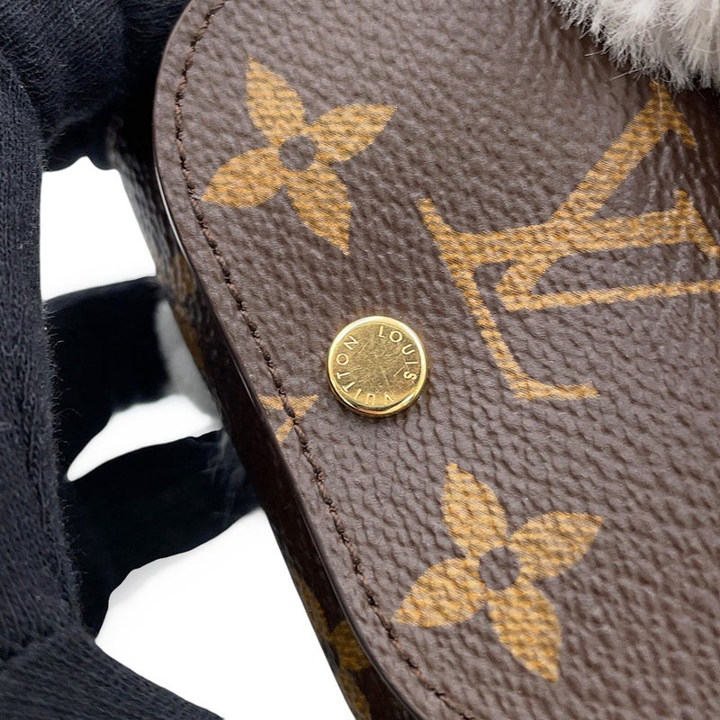 ルイヴィトン バッグチャーム モノグラム フェイクファー LV キュート キトン M03512 LOUIS VUITTON イヤホンケース