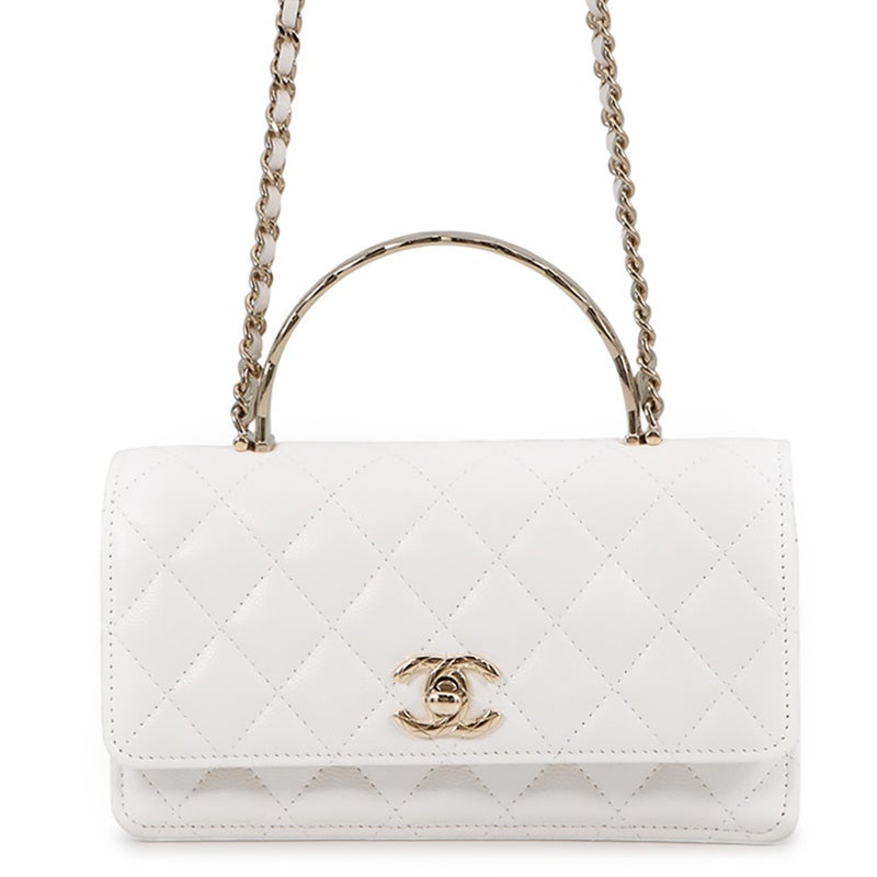 シャネル チェーンウォレット マトラッセ ココマーク トップハンドルキャビアスキン CHANEL 財布