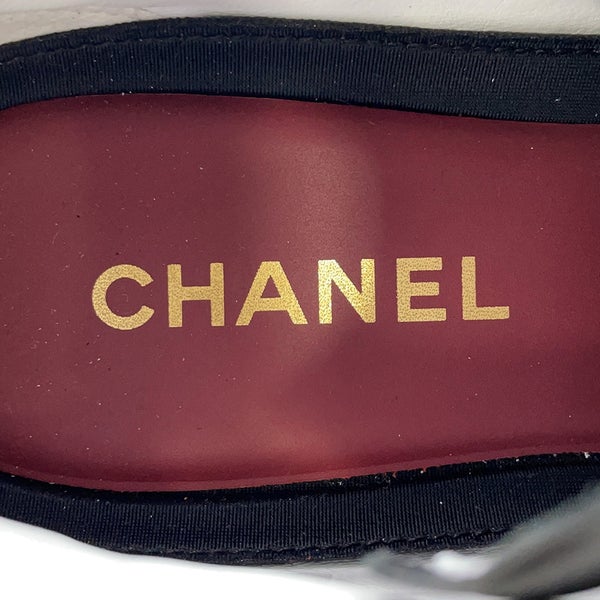 シャネル スニーカー ココマーク マトラッセ レザー/スエード G47274  レディースサイズ38 CHANEL 靴 白 黒