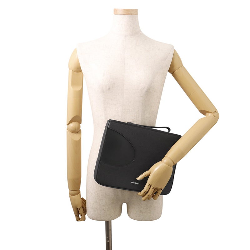 サルヴァトーレ・フェラガモ クラッチバッグ レザー 241285 Ferragamo 黒