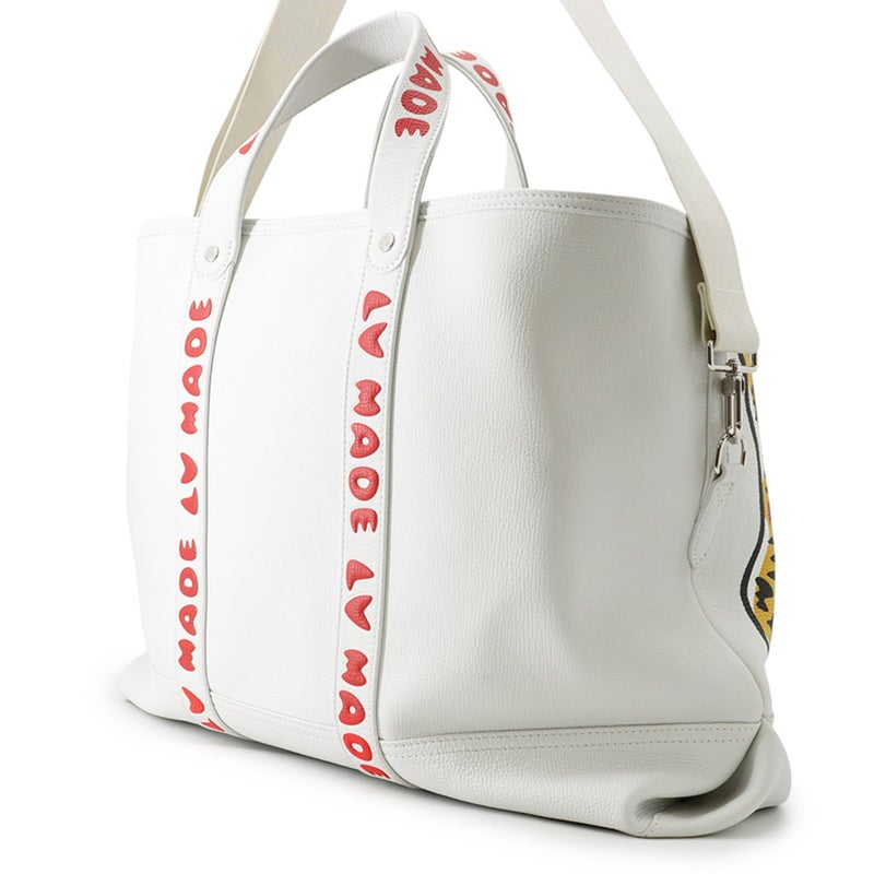 ルイヴィトン トートバッグ NIGOコラボ トロリー・トートバッグ M59366 LOUIS VUITTON 2way 白 ホワイト