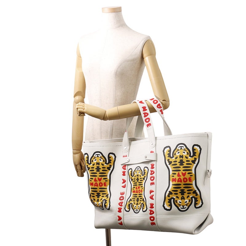 ルイヴィトン トートバッグ NIGOコラボ トロリー・トートバッグ M59366 LOUIS VUITTON 2way 白 ホワイト