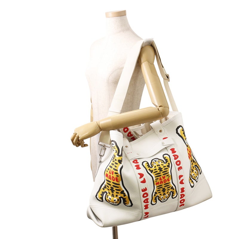 ルイヴィトン トートバッグ NIGOコラボ トロリー・トートバッグ M59366 LOUIS VUITTON 2way 白 ホワイト