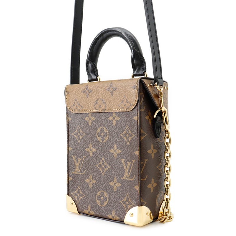 ルイヴィトン ショルダーバッグ モノグラム・リバース カメラボックス LOUIS VUITTON 2wayハンドバッグ ブラック 黒