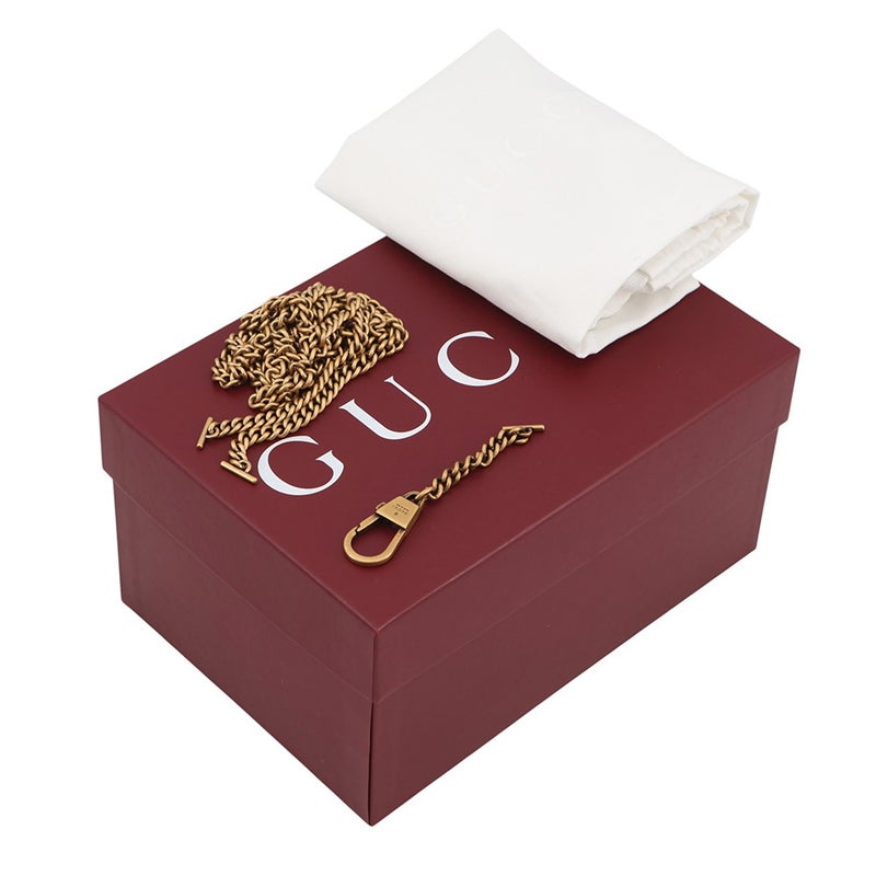 グッチ チェーンショルダーバッグ GGマーモント シェブロン キルティング スモールバケットバッグ 575163 GUCCI 巾着 白