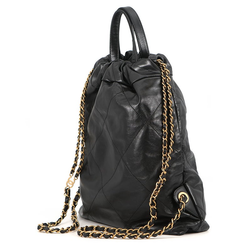 シャネル リュック シャネル22 スモール シャイニーカーフスキン AS3859 CHANEL バックパック バッグ 黒