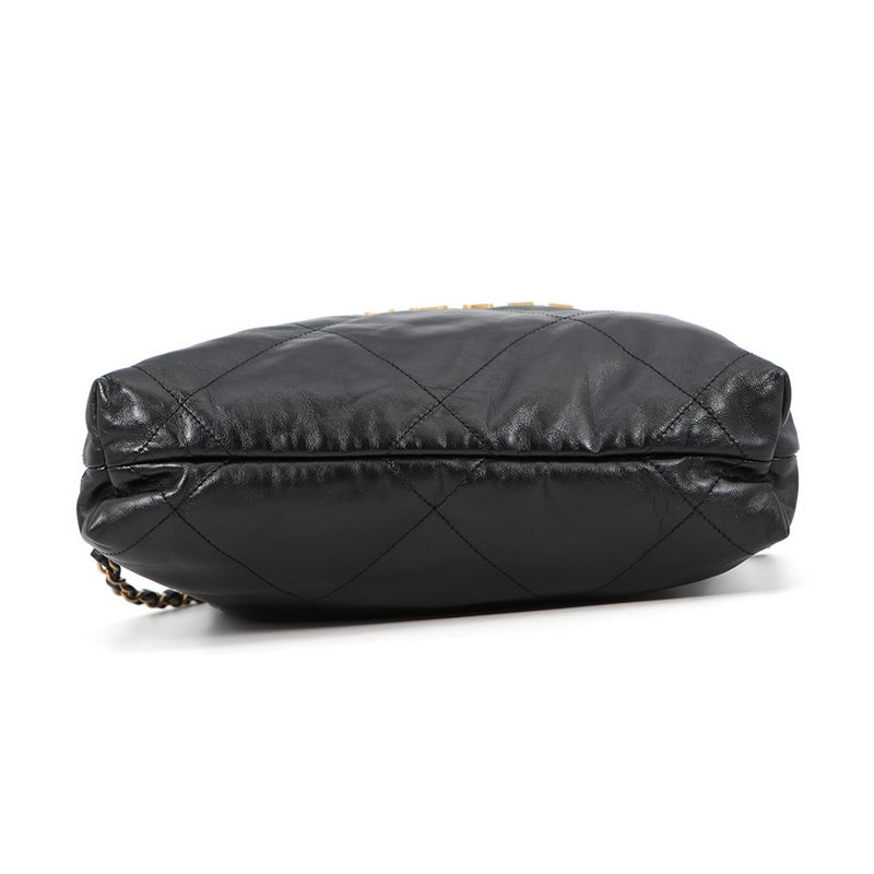シャネル リュック シャネル22 スモール シャイニーカーフスキン AS3859 CHANEL バックパック バッグ 黒