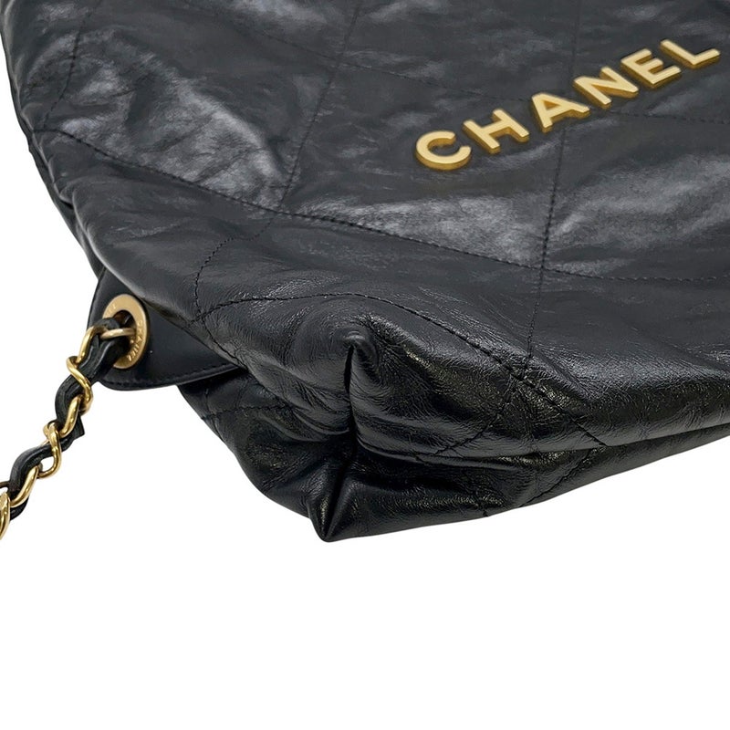 シャネル リュック シャネル22 スモール シャイニーカーフスキン AS3859 CHANEL バックパック バッグ 黒