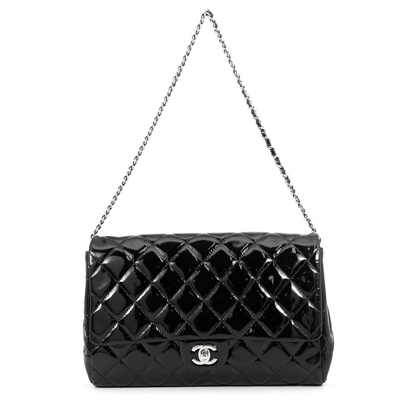 シャネル チェーンショルダーバッグ マトラッセ ココマーク パテント A65051 CHANEL バッグ 黒