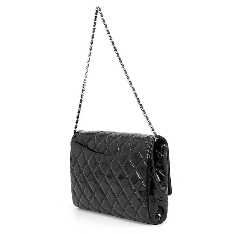 シャネル チェーンショルダーバッグ マトラッセ ココマーク パテント A65051 CHANEL バッグ 黒